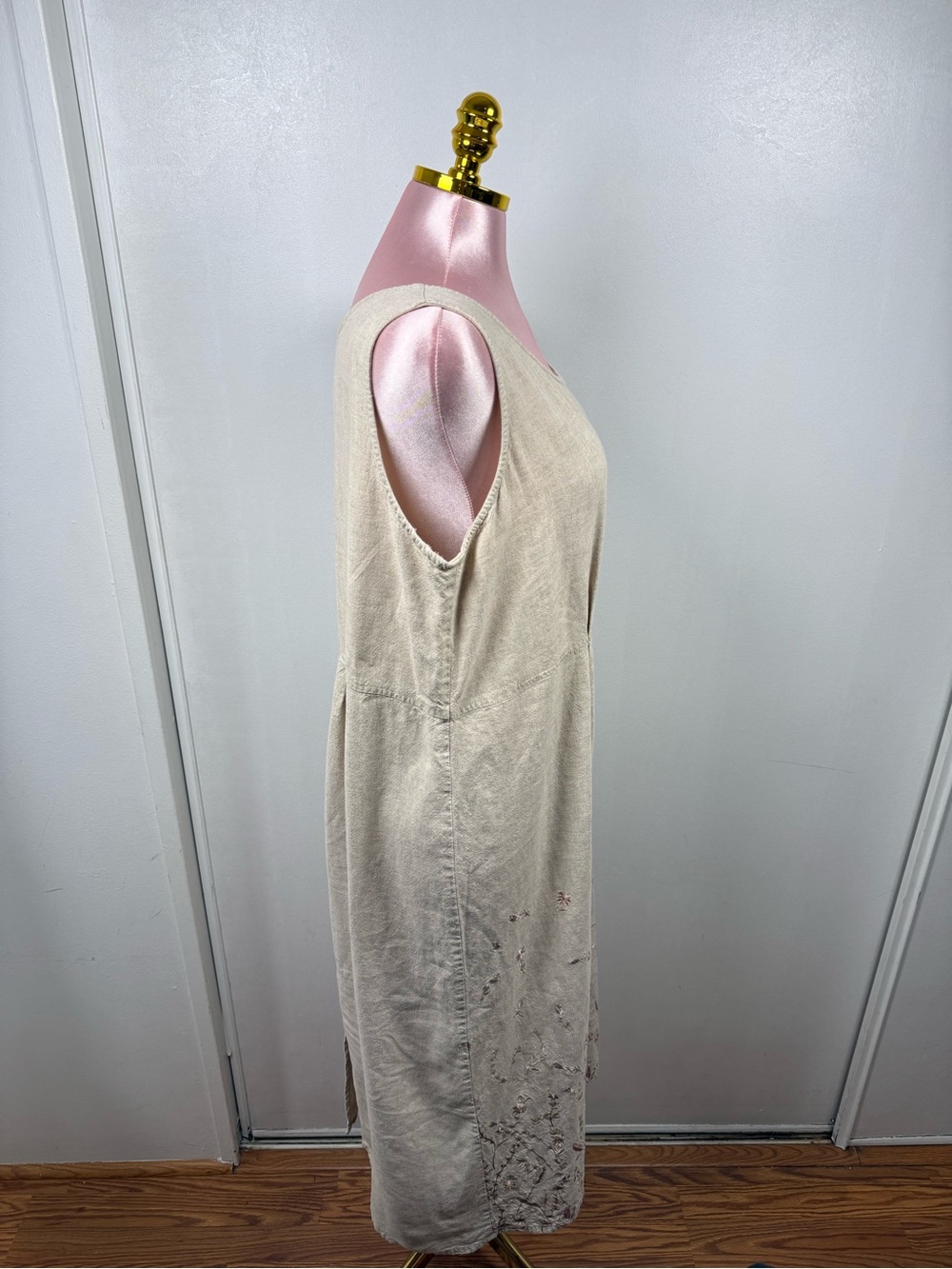 BICÉ by Sag Harbor Linen Blend Embroidered Midi Dress 1X - Picture 9 of 12